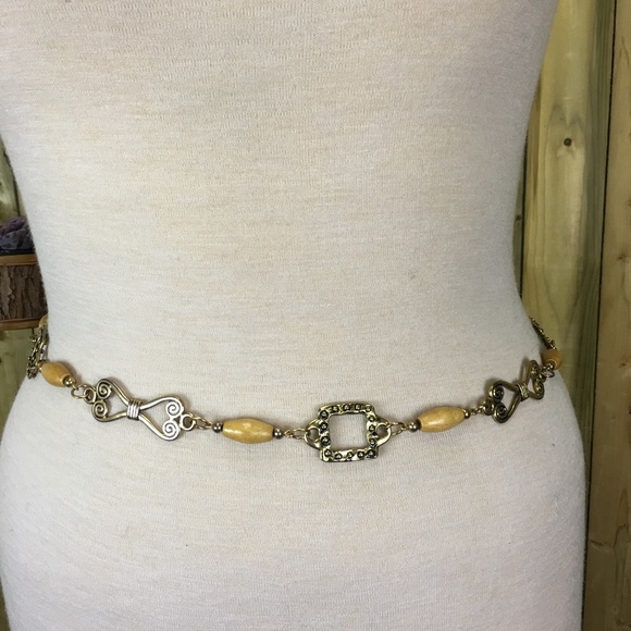 Vintage Accessories - Vintage Studio New York Metal & Wood Belt